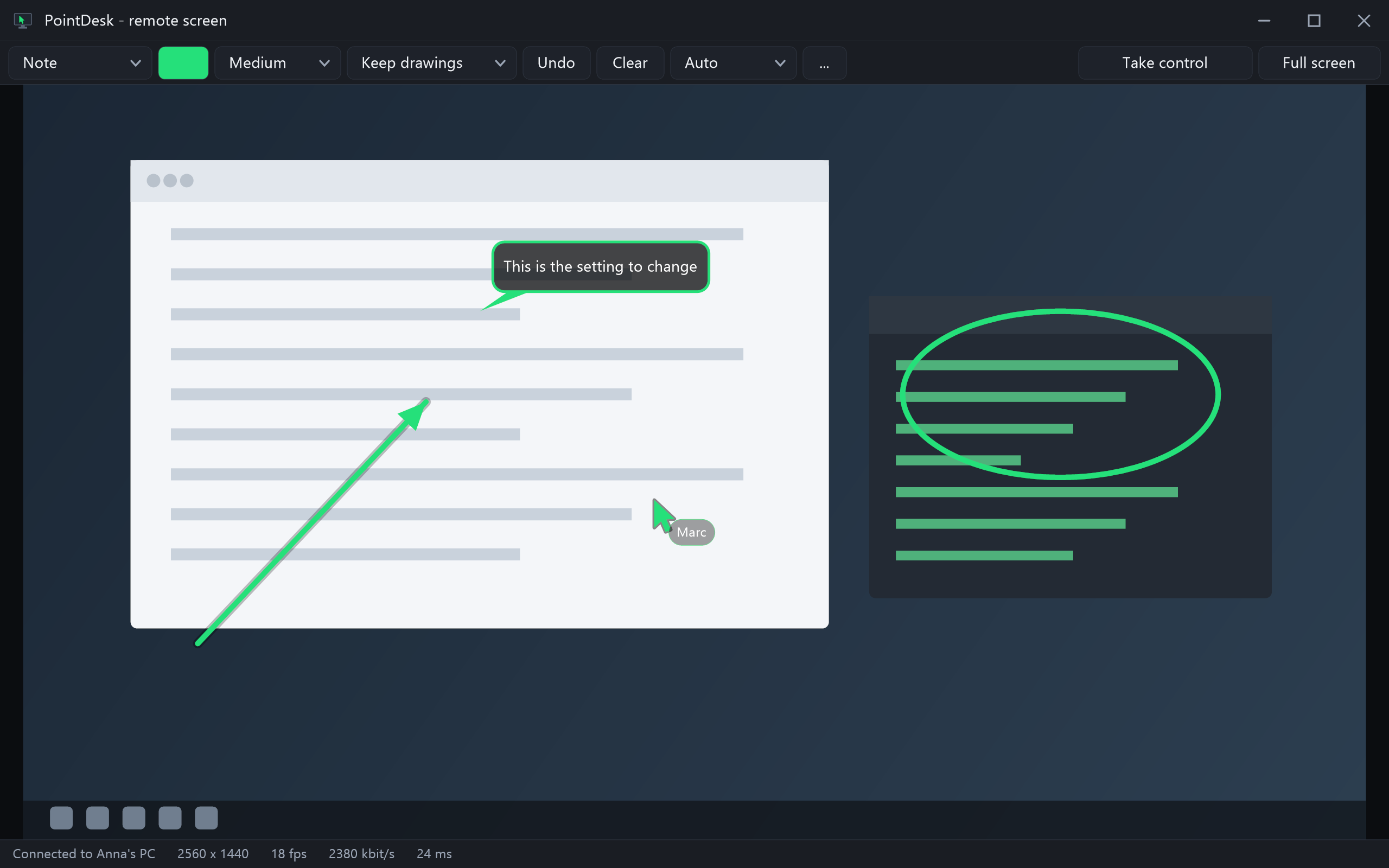 Drawing on the shared screen